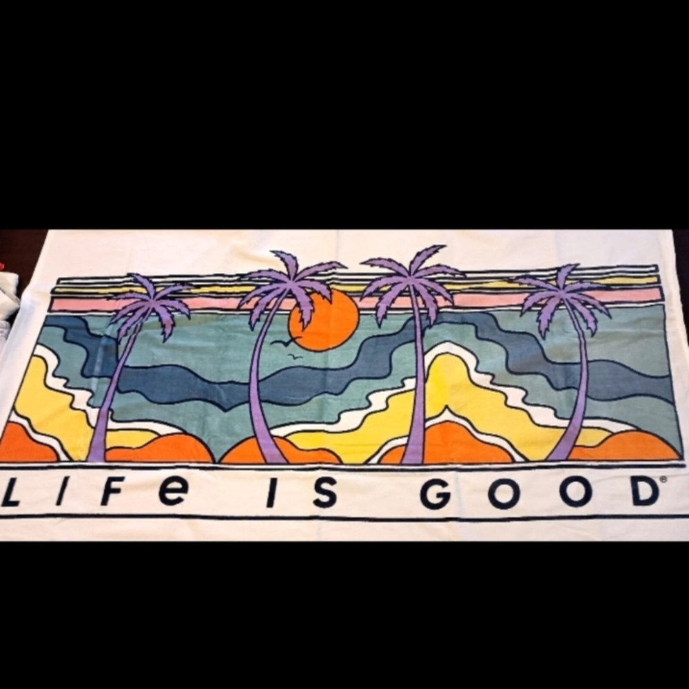 Life Is Good Blue Tag‎ Beach Towel